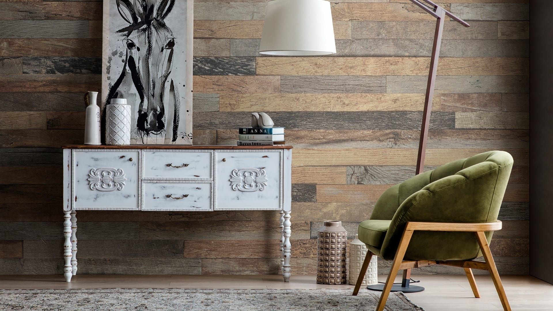 Eskitme beyaz İki kapaklı Dresuar