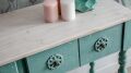 Eskitme Turkuaz 4 çekmeceli Dresuar